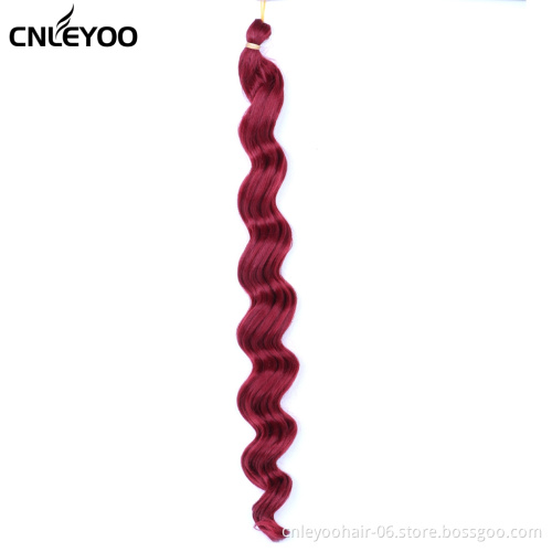 Discount Red Deep Wave Bulk Crochet Hair 20 Inch Pretwisted Deep Hair 28 Roots Curly Crochet Braids For Beauty
